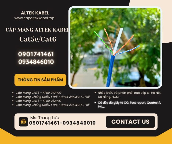 Cáp mạng Altek Kabel UTP/FTP chuẩn TCVN 8698:2011