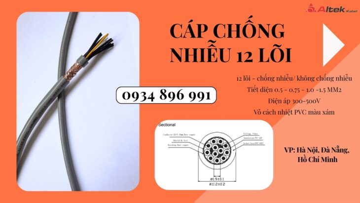 Cáp Tín Hiệu 12 Lõi 0.75mm² Có Sẵn Cần Thơ, Bình Dương, Long An
