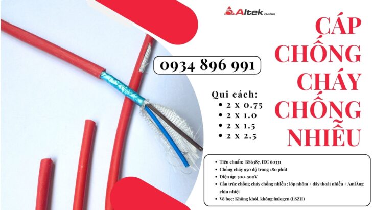Cáp Chống Cháy Chống Nhiễu 2×1.5 Tại Đà Nẵng, Huế, Quảng Trị