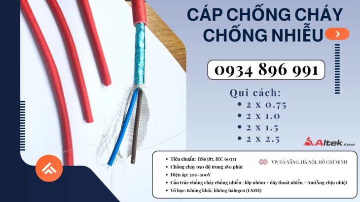 Dây Điện Chống Cháy Chống Nhiễu 2×0.75 Mm2 Sẵn Hà Nội, Hưng yên, Bắc Ninh