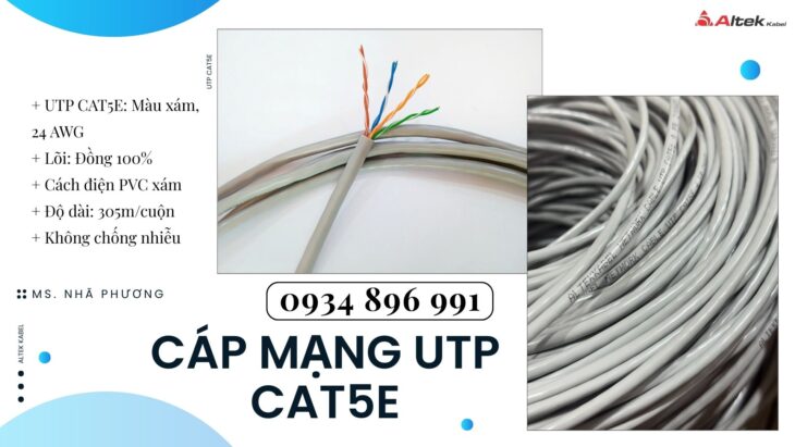 Cáp Mạng Altek Kabel UTP Cat5e – 24AWG Đà Nẵng, Huế, Quảng Trị