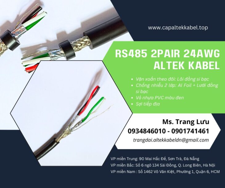 Cáp truyền thông RS485 2 Pair 24awg Hà Nội, Đà Nẵng, HCM