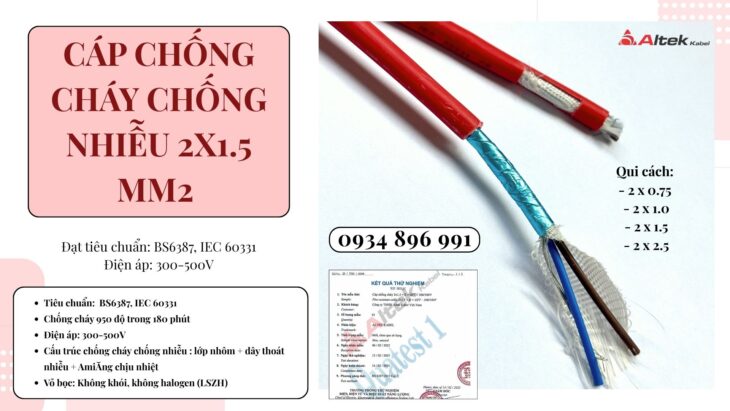 Cáp Tín Hiệu Chống Cháy Chống Nhiễu 2×1.5 Đà Nẵng, Huế, Quảng Trị. Cáp Tín Hiệu Chống Cháy Chống Nhiễu 2×1.5 Đà Nẵng, Huế, Quảng Trị.