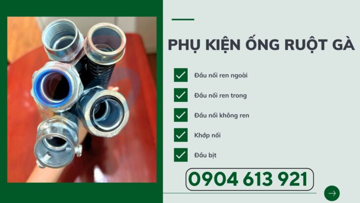 Ống ruột gà lõi thép và đầu nối ren với máng điện tại Đà Nẵng – giá sỉ