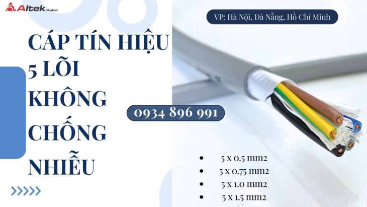Cáp Tín Hiệu Không Chống Nhiễu 5×1.5mm² Khánh Hòa – Bình Định – Gia Lai