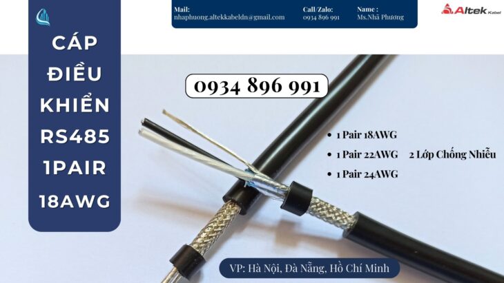 Cáp Truyền Thông Rs485 1 Pair 18 Awg Ninh Thuận, Bình Thuận, Long An