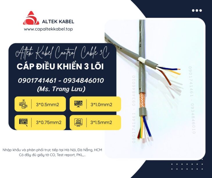 Cáp điều khiển Altek Kabel 3×0.5/3×0.75/3×1.0/3×1.5