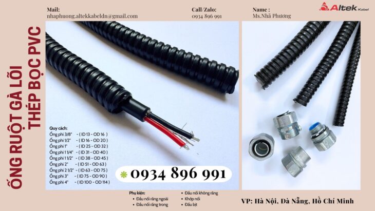 Ống Ruột Gà Lõi Thép Kèm Phụ Kiện Phân Phối Đà Nẵng, Huế, Quảng Trị