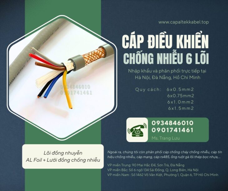 Cáp điều khiển 6×0.5, 6×0.75, 6×1.0, 6×1.5 SH-500 Altek Kabel