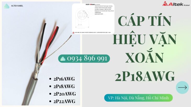 Cáp vặn xoắn 2 Pair 20 AWG – Phân phối Đà Nẵng, Huế, Quảng Trị