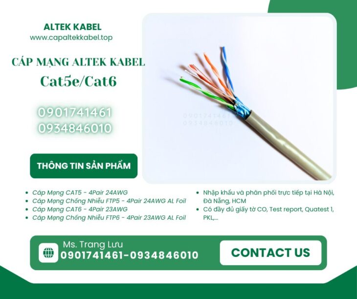 Cáp mạng Altek Kabel UTP/FTP chuẩn TCVN 8698:2011