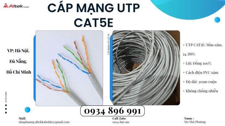 Cáp Mạng Altek Kabel UTP Cat5e – 24AWG Đà Nẵng, Huế, Quảng Trị