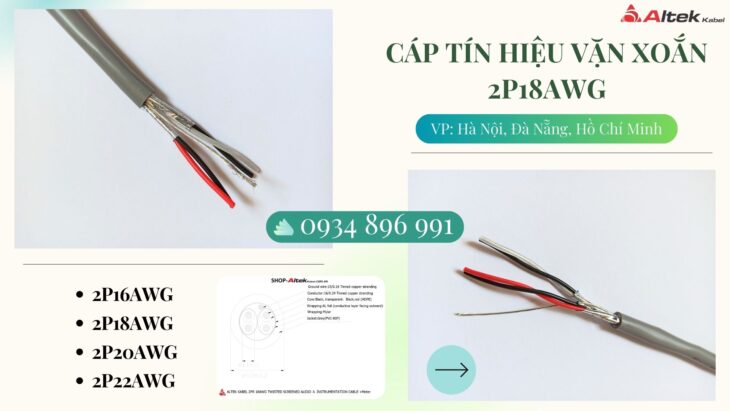 Cáp vặn xoắn 2 Pair 20 AWG – Phân phối Đà Nẵng, Huế, Quảng Trị