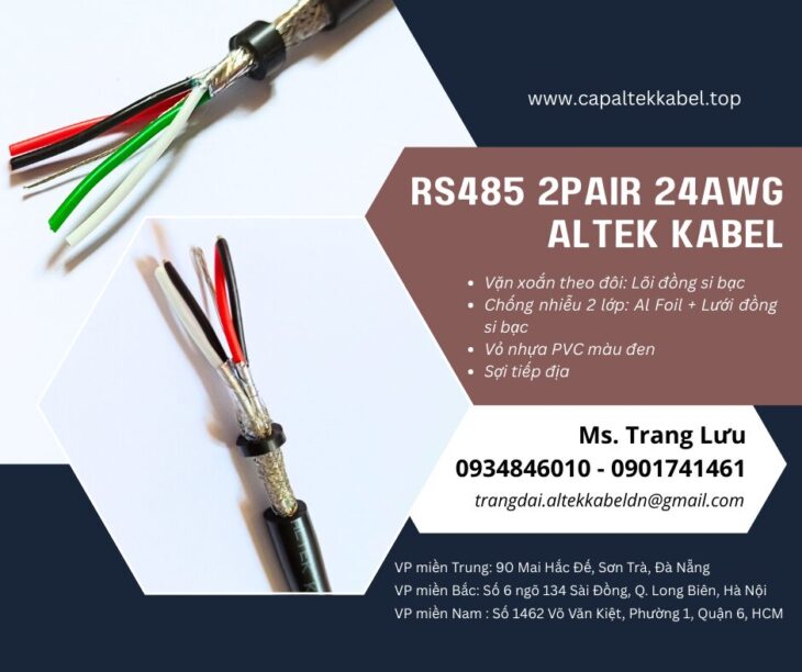 Cáp truyền thông RS485 2 Pair 24awg Hà Nội, Đà Nẵng, HCM