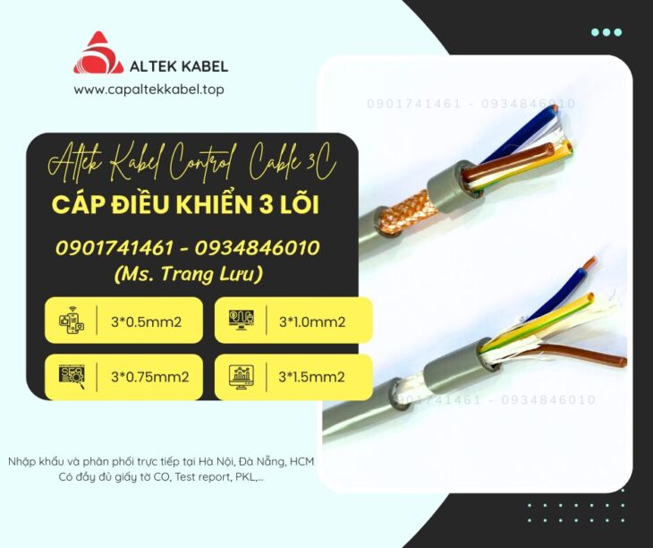 Cáp điều khiển Altek Kabel 3×0.5/3×0.75/3×1.0/3×1.5