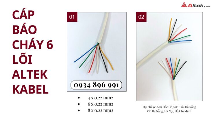 Cáp Báo Cháy 6 Lõi 0.22 Mm2 Tại Thanh Hóa, Hải Phòng, Nghệ An.