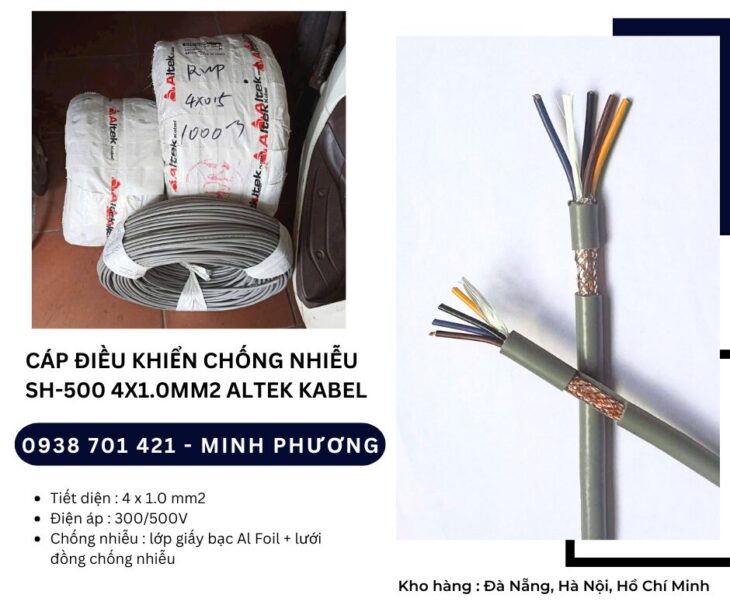 Dây cáp điều khiển chống nhiễu SH-500 4×1.0mm2 Đà Nẵng, Hồ Chí Minh, Hà Nội