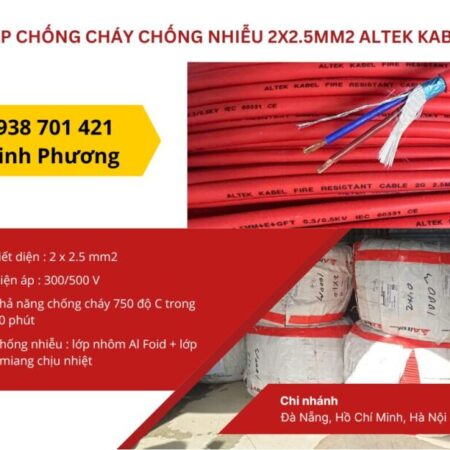 Cáp chống cháy chống nhiễu 2×2.5mm2 Altek Kabel sẵn kho Đà Nẵng, Hồ Chí Minh, Hà Nội