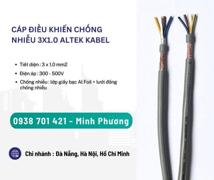 Cáp điều khiển chống nhiễu 3×1.0 Quãng Bình, Quảng Nam, Thanh Hóa