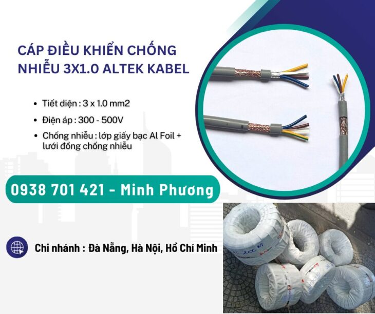 Cáp điều khiển chống nhiễu 3×1.0 Quãng Bình, Quảng Nam, Thanh Hóa