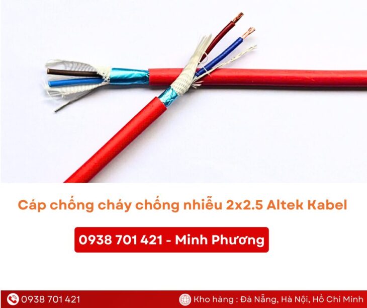 Cáp chống cháy chống nhiễu 2×2.5mm2 chính hãng Quảng Ngãi, Bình Định, Phú Yên