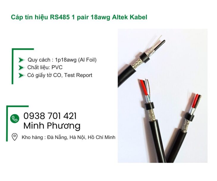 Cáp tín hiệu RS485 1 pair 18awg Altek Kabel Khánh Hòa, Ninh Thuận, Bình Thuận