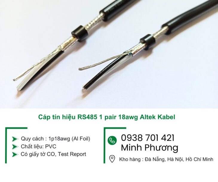 Cáp tín hiệu RS485 1 pair 18awg Altek Kabel Khánh Hòa, Ninh Thuận, Bình Thuận