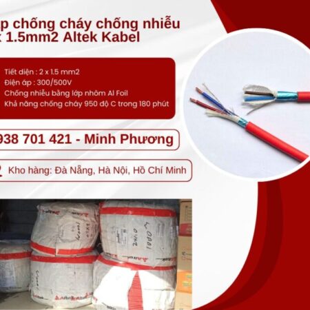 Dây cáp điện chống cháy chống nhiễu 2×1.5mm2 sẵn kho Đà Nẵng, Hà Nội, Hồ Chí Minh