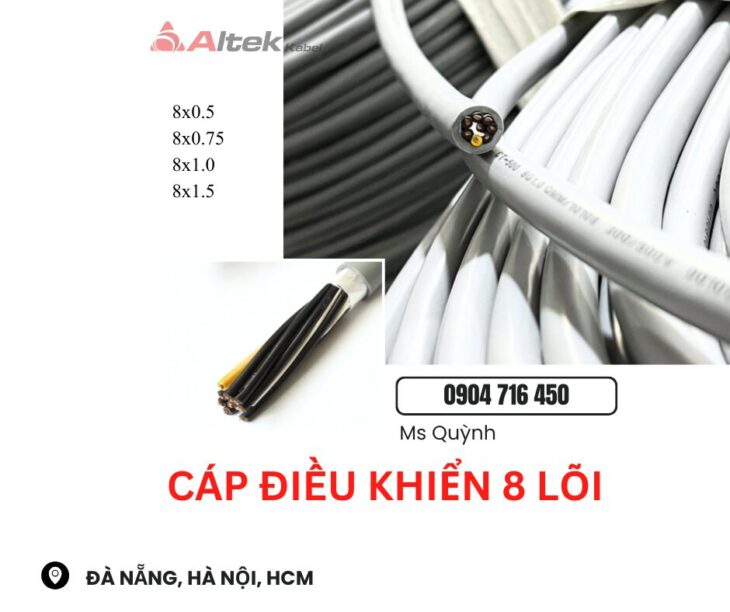 Tổng kho cáp điều khiển Altek Kabel 8×1.0, 8×1.5, 8×0.75 Cam Ranh, Việt Trì, Đà Nẵng, Hà Nội, Nam Đị