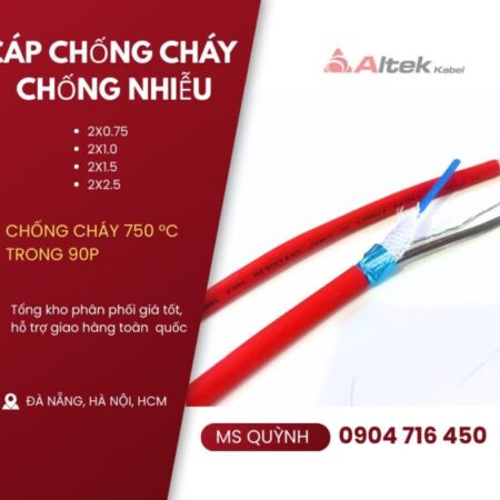 Cáp Chống Cháy Chống Nhiễu Altek Kabel 2x 0.75, 2×1.0, 2×1.5, 2×2.5 FR