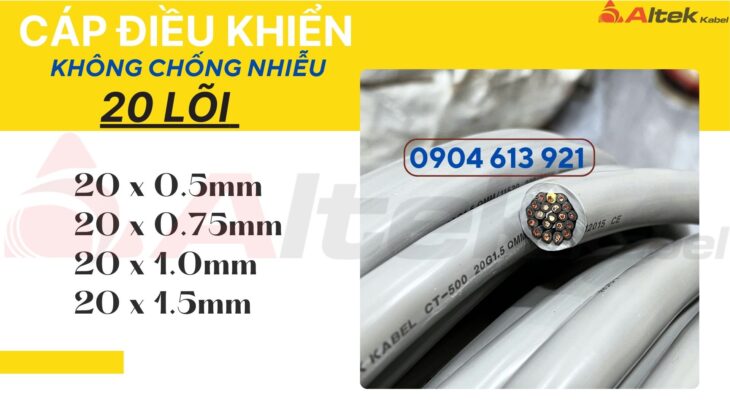 Cáp điều khiển 20 ruột 20×0.5/20×0.75/20×1.0/20×1.5 Altek Kabel