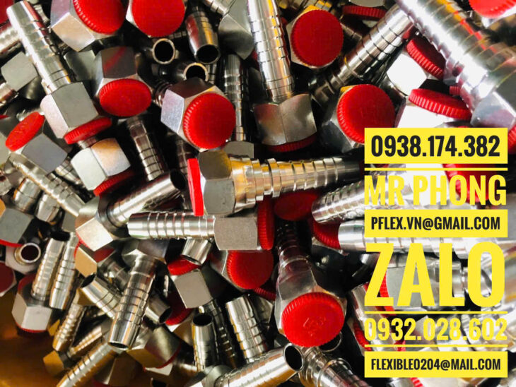 đầu inox bấm ống thủy lực-đầu cos inox bấm ống mềm thủy lực-ty ren bấm ống dầu thủy lực