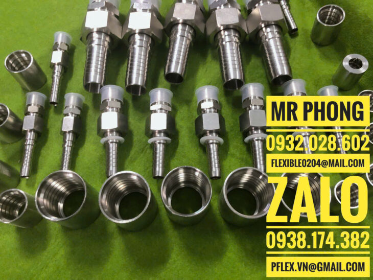 đầu inox bấm ống thủy lực-đầu cos inox bấm ống mềm thủy lực-ty ren bấm ống dầu thủy lực