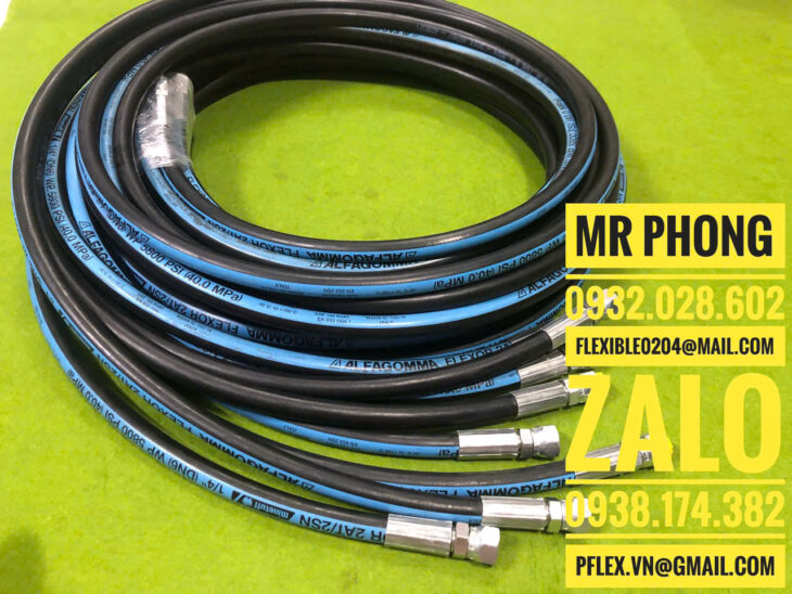 Ống thủy lực mềm -Ép tuy ô thủy lực -Ống mềm thủy lực bọc lưới inox- Ống tuy ô thủy lực 4 lớp