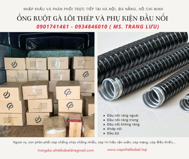 Ống ruột gà lõi thép bọc nhựa 3/4 (Phi 25) sẵn Hà Nội, Đà Nẵng, HCM