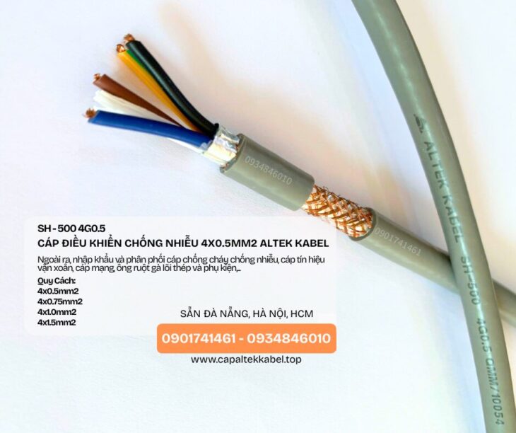 Đà Nẵng, Hà Nội phân phối cáp điều khiển chống nhiễu 4×0.5 Altek Kabel