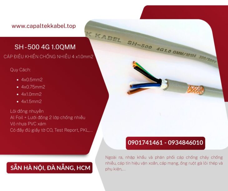 Đà Nẵng, Hà Nội phân phối cáp điều khiển chống nhiễu 4×1.0 Altek Kabel