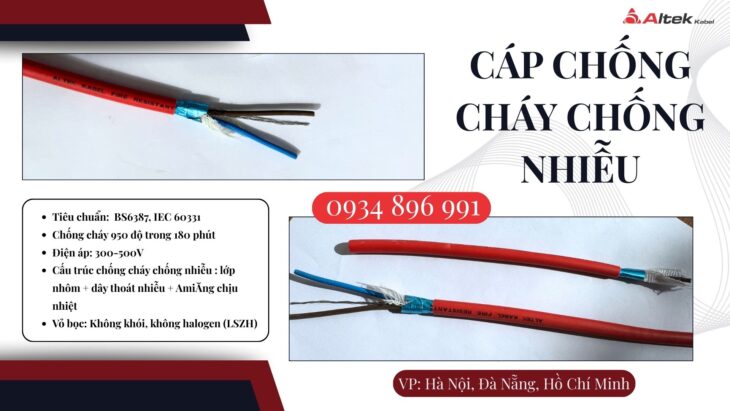 Cáp Chống Cháy Chống Nhiễu 2×1.0 Quảng Bình, Quảng Nam, Quảng Ngãi.