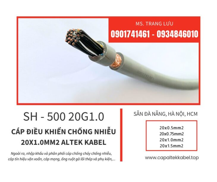 Phân phối cáp điều khiển chống nhiễu 20×1.0 Đà Nẵng, Hà Nội