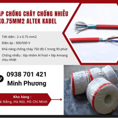 Cáp chống cháy chống nhiễu 2×0.75mm2 Altek Kabel Thanh Hóa, Nghệ An, Hà Tĩnh