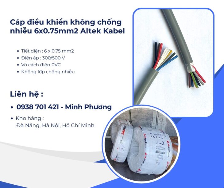 Cáp điều khiển không chống nhiễu Altek Kabel 6×0.75mm2 Đà Nẵng, Hà Nội, Hồ Chí Minh