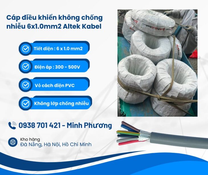 Cáp tín hiệu Altek Kabel không chống nhiễu 6×1.0mm2 Đà Nẵng, Bình Định, Gia Lai