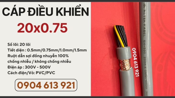 Cáp điều khiển 20×0.5/20×0.75/20×1.0/20×1.5 Altek Kabel
