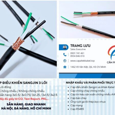 Cáp điều khiển Sangjin 3×0.5/3×0.75/3×1.25/3×1.5/3×2.5 Sài Gòn Cáp điều khiển Sangjin 3×0.5/3×0.75/3×1.25/3×1.5/3×2.5 Sài Gòn