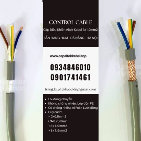 Cáp điện, cáp điều khiển 3×1.0mm Đà Nẵng, Huế, Quảng Ngãi, Quảng Trị