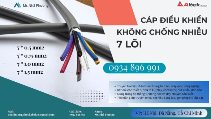 Cáp Tín Hiệu 7×1.5mm² Không Chống Nhiễu Altek Kabel – Cung Cấp Quảng Trị, Quảng Bình, Quảng Ngãi