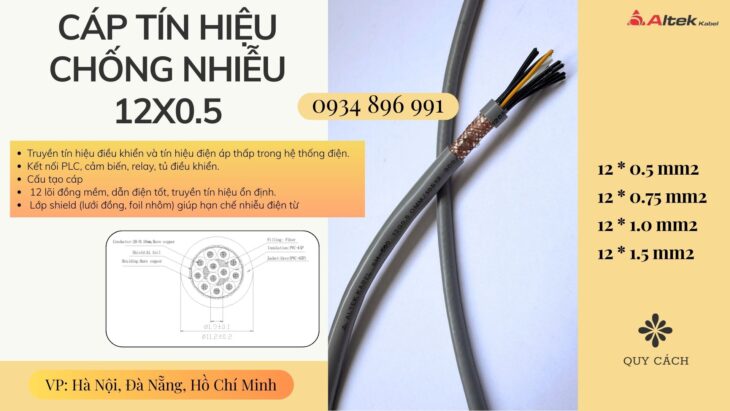 Cáp điều khiển 12 lõi Altek Kabel chống nhiễu – Cung cấp Hà Nội, Bắc Ninh, Hưng Yên, Hải Dương Cáp điều khiển 12 lõi Altek Kabel chống nhiễu – Cung cấp Hà Nội, Bắc Ninh, Hưng Yên, Hải Dương