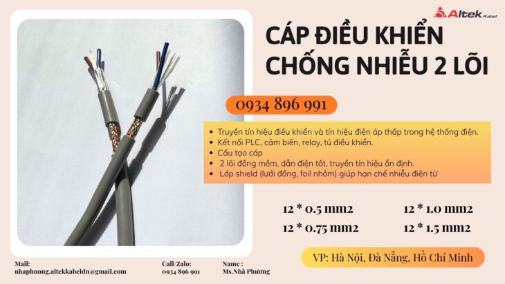 Giải pháp cáp 2×0.75mm² chống nhiễu cho tủ điện & hệ thống tự động hóa – Có hàng Nghệ An, Hà Tĩnh Giải pháp cáp 2×0.75mm² chống nhiễu cho tủ điện & hệ thống tự động hóa – Có hàng Nghệ An, Hà Tĩnh