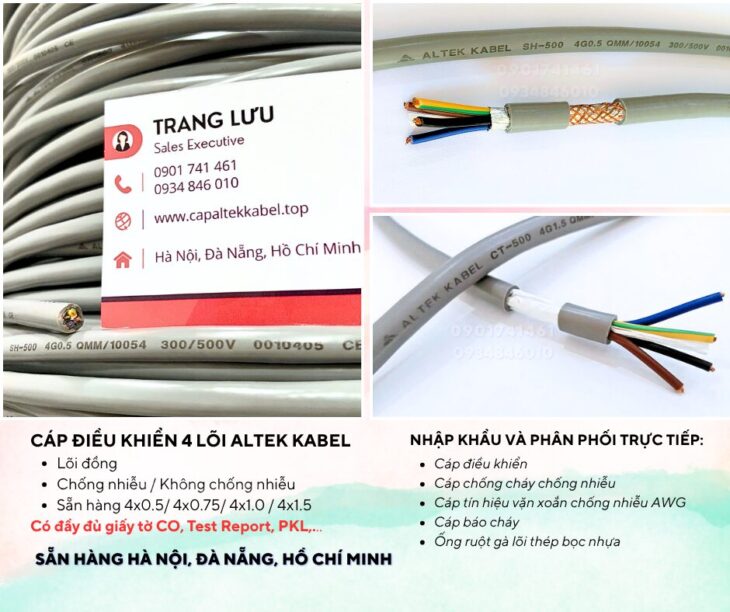 Cáp điều khiển 4 lõi chống nhiễu/ không chống nhiễu – Altek Kabel