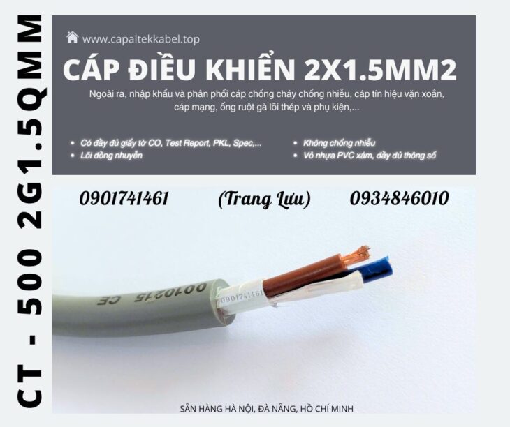 Cáp điều khiển 2×1.5 Altek Kabel Đà Nẵng, Bình Định, Phú Yên